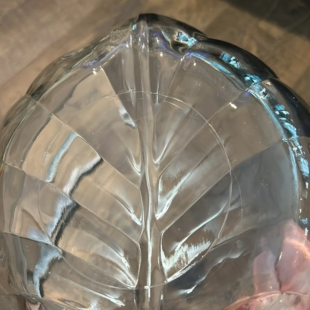 Anchor Hocking Clear Pumpkin Leaf Shaped Serving‎ Salad Fruit Bowl - Picture 7 of 7